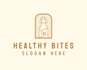 Organic Kombucha Bottle logo design