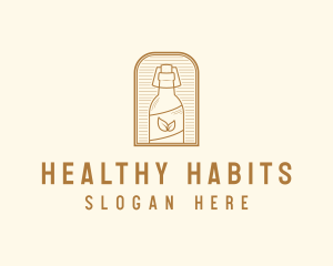 Organic Kombucha Bottle logo design