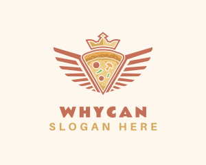 Retro Crown Pizza Wings Logo