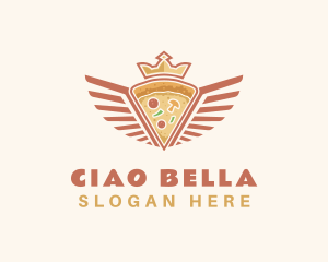 Retro Crown Pizza Wings logo design