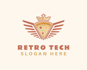 Retro Crown Pizza Wings logo design