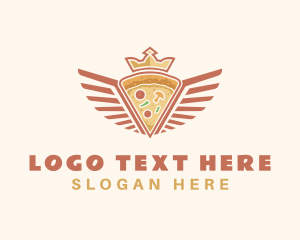 Food - Retro Crown Pizza Wings logo design