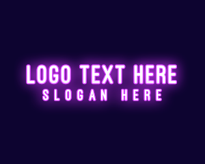 Purple And White - Bright Neon Bar logo design