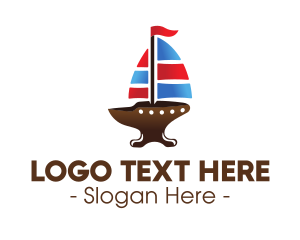 Ship - Iron Galleon Ship logo design