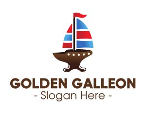 Iron Galleon Ship logo design