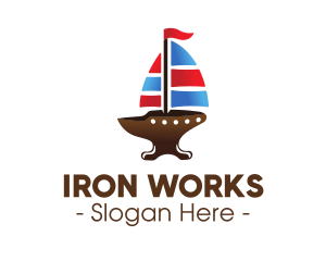 Iron - Iron Galleon Ship logo design