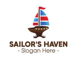 Iron Galleon Ship logo design