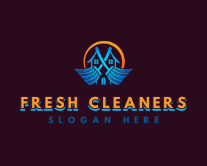 Broom Home Cleaner logo design