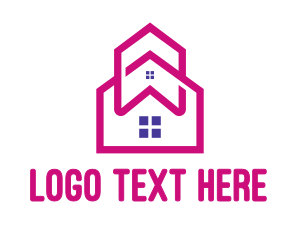 Pink House Outline Logo