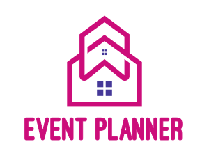 Realtor - Pink House Outline logo design