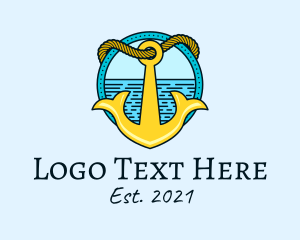 Pirate Ship - Ocean Anchor Sailing logo design