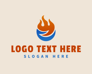 Gas Station - Refrigerator Fuel Ice Fire logo design