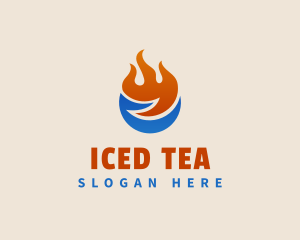 Refrigerator Fuel Ice Fire logo design