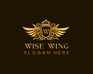 Crest Crown Wings logo design