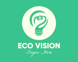 Green Eco Bulb logo design