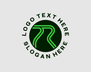 Futuristic - Road Line Letter R logo design