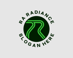 Road Line Letter R  logo design