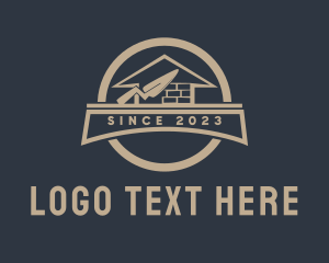 Renovation - Home Brick Construction Builder logo design