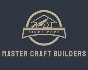 Builder - Home Brick Construction Builder logo design