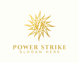 Thunderbolt Solar Sun logo design