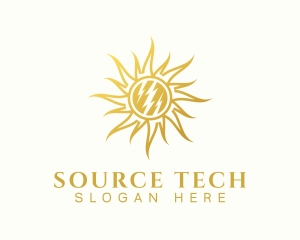 Source - Thunderbolt Solar Sun logo design