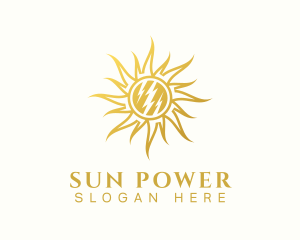 Thunderbolt Solar Sun logo design