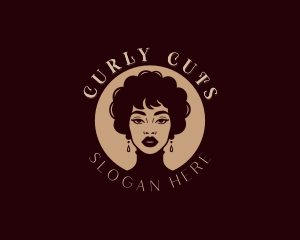 Curly - Curly Hair Earrings logo design