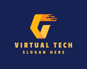 Online Gaming - Orange Digital Letter G logo design
