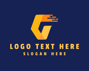 Online - Orange Digital Letter G logo design