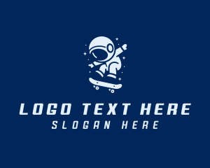 Person - Human Astronaut Skateboard logo design