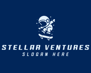 Human Astronaut Skateboard  logo design