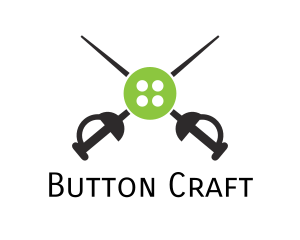 Button Fencing Swords logo design