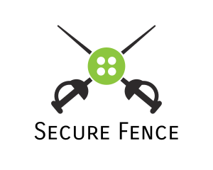 Fencing - Button Fencing Swords logo design