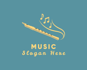 Elegant Musical Flute logo design