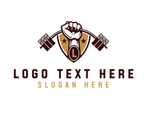 Physical - Lifting Barbell Gym logo design