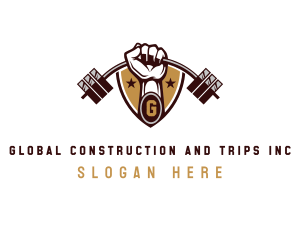 Lifting Barbell Gym logo design