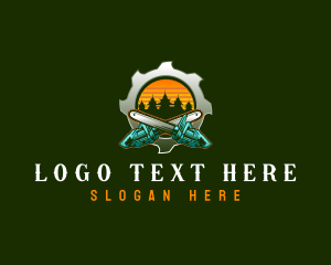 Forestry - Chainsaw Timber Cutter logo design