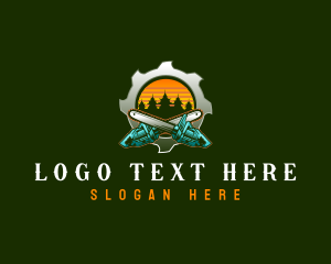 Tree Cutting - Chainsaw Timber Cutter logo design