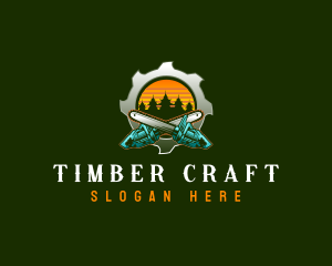 Chainsaw Timber Cutter logo design