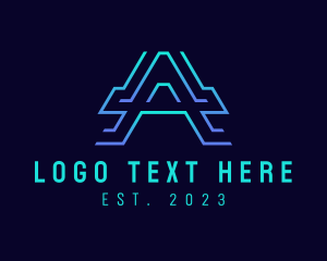 Letter A - Technology Business Letter A logo design