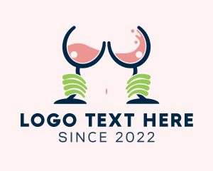 Slim - Sexy Alcohol Boob Bar logo design