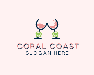 Sexy Alcohol Boob Bar logo design