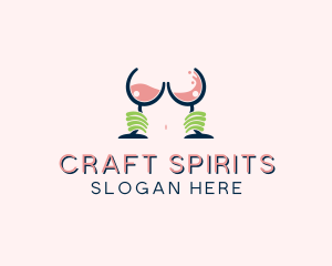 Alcohol - Sexy Alcohol Boob Bar logo design