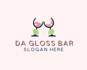 Sexy Alcohol Boob Bar logo design