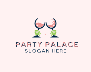 Sexy Alcohol Boob Bar logo design