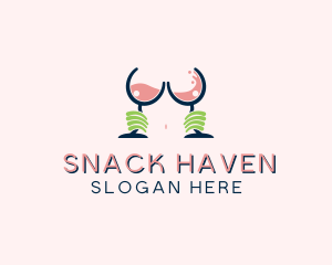 Sexy Alcohol Boob Bar logo design