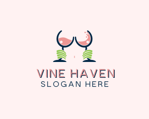 Sexy Alcohol Boob Bar logo design