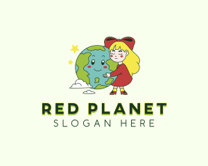 Girl Planet Earth logo design