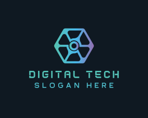 Digital Tech Hexagon Business logo design