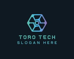 Digital Tech Hexagon Business logo design